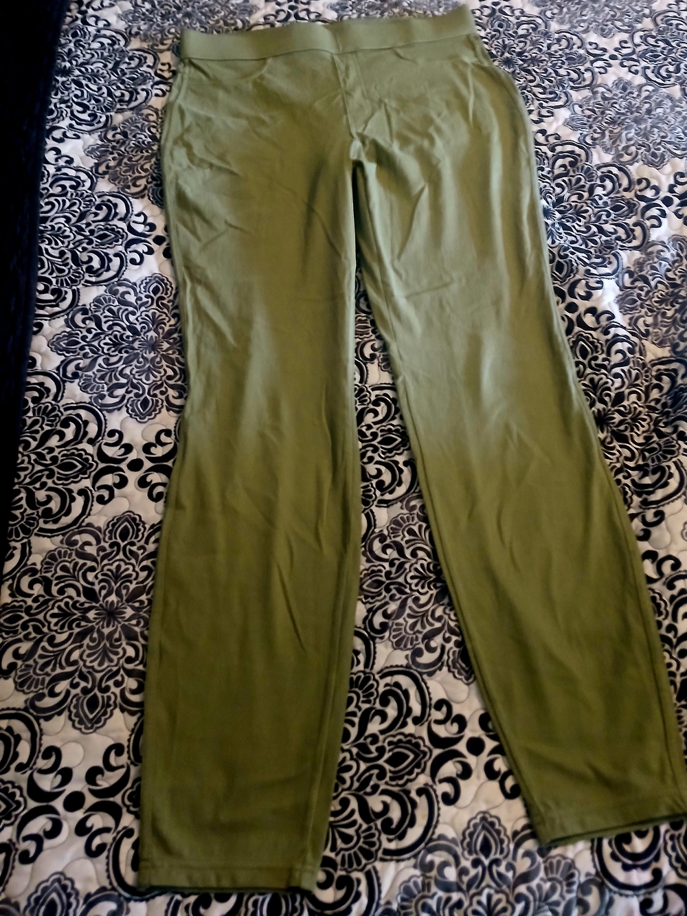 Olive Green Stretch Ponte Pants